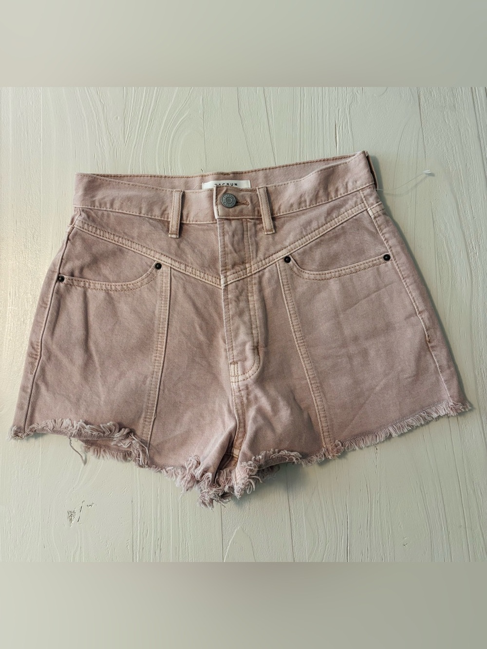 PacSun High-Rise Rose Denim Shorts